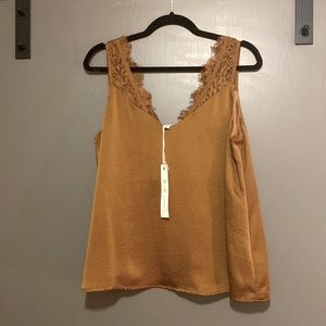 Golden Brown Lace Top